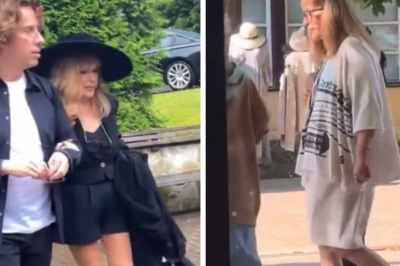 Алла Пугачева в шляпке с широкими полями прогуливается под руку с Максимом Галкиным